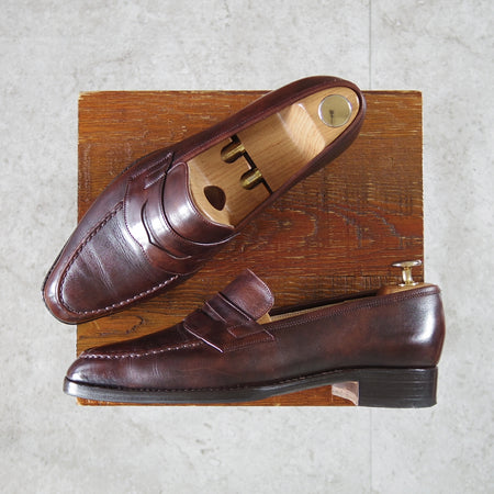 極上★(東欧)VASS/ヴァーシュ SIZE 39【国内定価15万円以上★純正ツリー付/ミュージアムカーフ】コインローファー/Uラスト/濃茶★n852