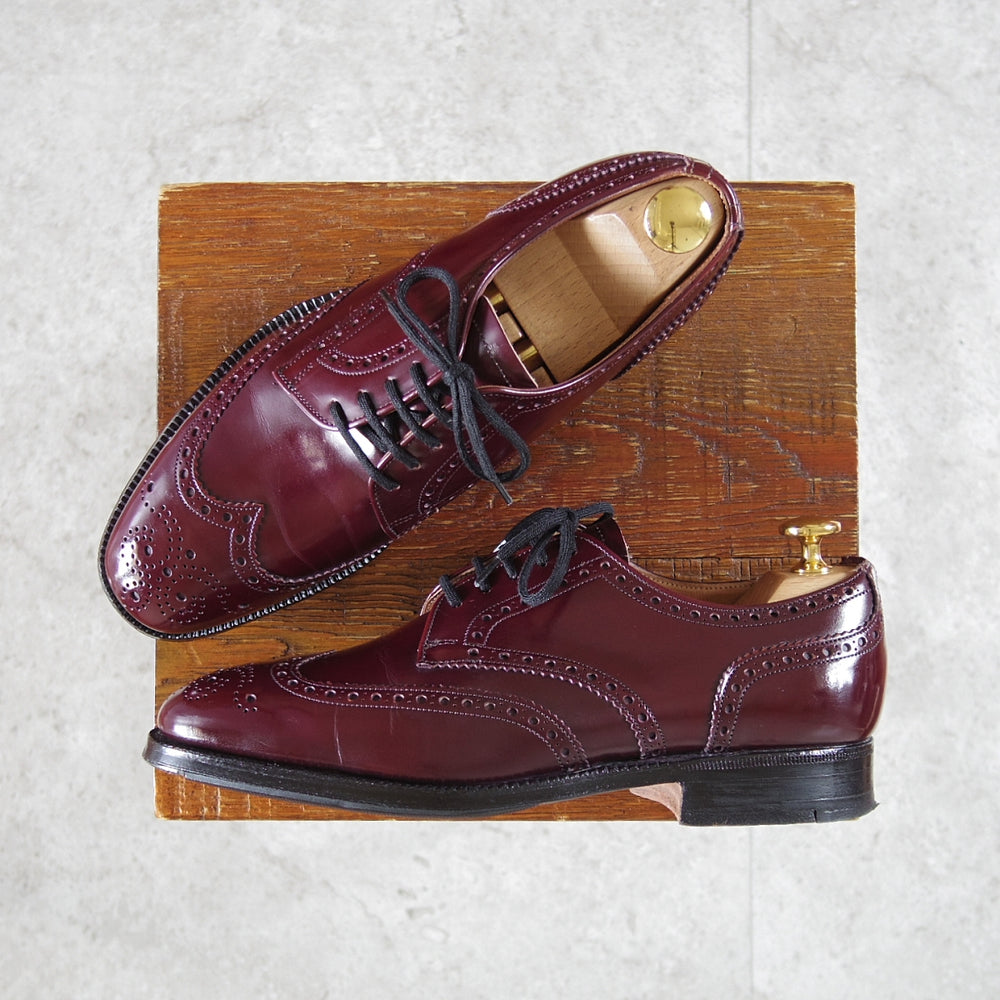 極上★チャーチ 50F/UK5【旧チャーチ★ブックバインダーカーフ/73ラスト/BUCKFAST】3都市ロゴ/バーガンディー/赤茶/メンズ/Church's★n859