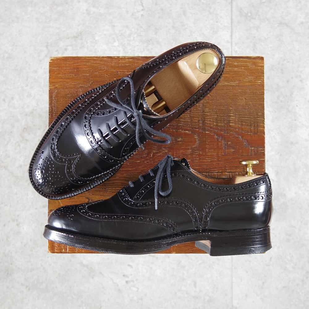 極上★チャーチ 50F/UK5【現行定価￥181,500-★旧チャーチ/ブックバインダーカーフ】BURWOOD/3都市ロゴ/81ラスト/黒/メンズ/Church's★n860