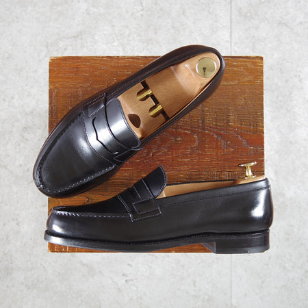 極上★J.M.ウエストン 5.5C【定価￥156,200-★180/コインローファー】41ラスト/ボックスカーフ/黒/メンズ/Weston/ウェストン★n862