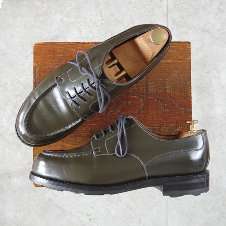 極上★J.M.ウエストン 7.5E【定価￥187,000-★ゴルフ/GOLF/ハンターグリーン】641/31ラスト/Uチップ/カーフ/Weston/ウェストン★p510