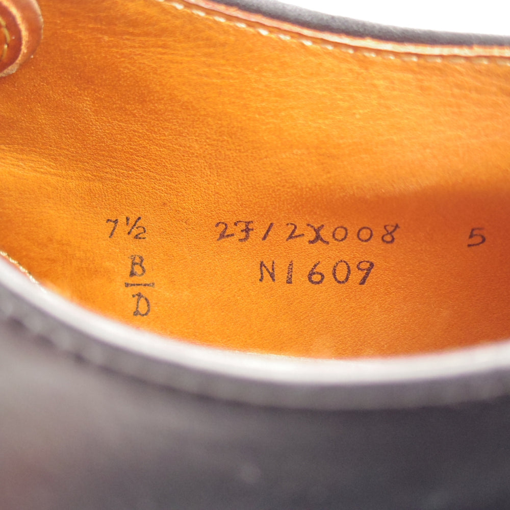 極美品★オールデン 7.5D【現行定価20万円以上★コードバン/バリーラスト仕様のVチップ】WILD LIFE TAILOR別注/N1609/黒/ALDEN★n849