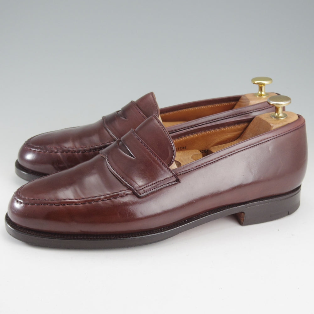 美品★クロケット&ジョーンズ 8E【現行定価20万円以上★コードバン/BOSTON】314ラスト/コインローファー/赤茶/Crockett&Jones★o369