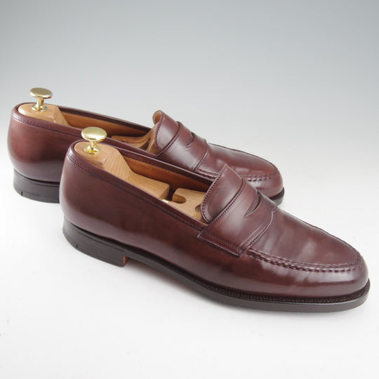 美品★クロケット&ジョーンズ 8E【現行定価20万円以上★コードバン/BOSTON】314ラスト/コインローファー/赤茶/Crockett&Jones★o369