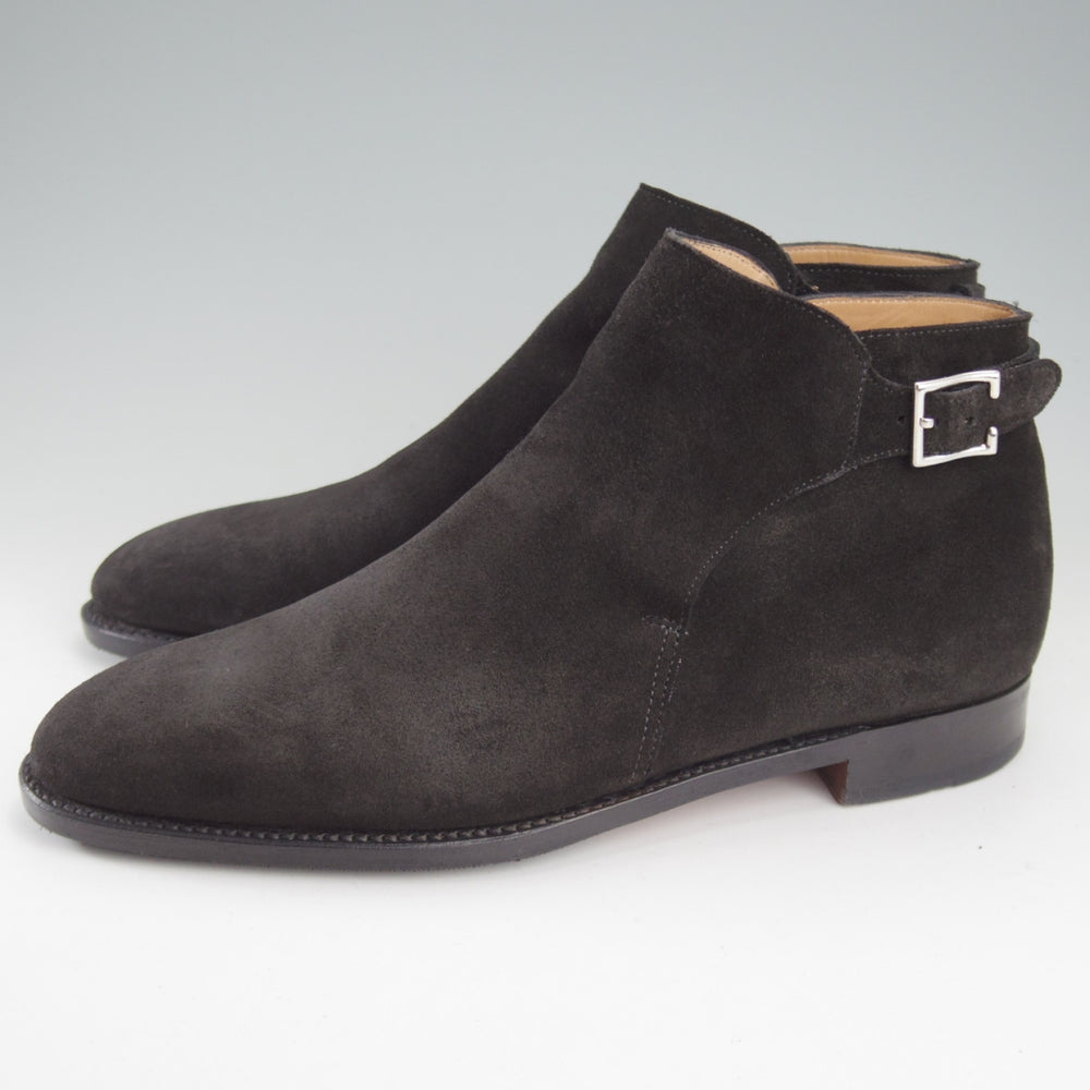 美品★ジョンロブ 6E【定価￥324,500-★ショート丈のジョッパーブーツ/NEWLYN】8695ラスト/TENSILE/スエード/黒/メンズ/JOHN LOBB★o370