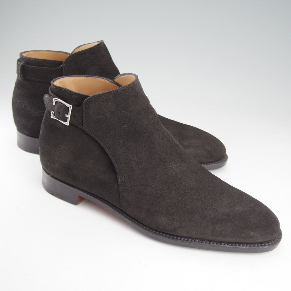 美品★ジョンロブ 6E【定価￥324,500-★ショート丈のジョッパーブーツ/NEWLYN】8695ラスト/TENSILE/スエード/黒/メンズ/JOHN LOBB★o370