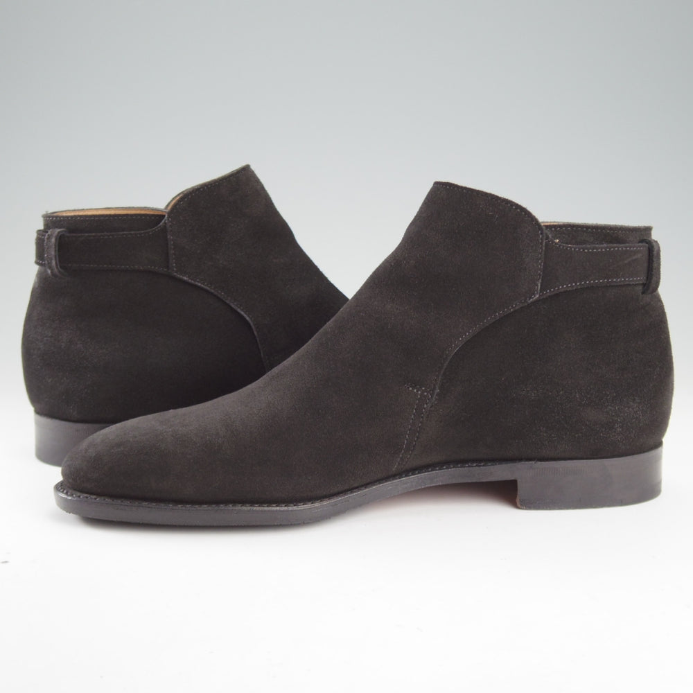 美品★ジョンロブ 6E【定価￥324,500-★ショート丈のジョッパーブーツ/NEWLYN】8695ラスト/TENSILE/スエード/黒/メンズ/JOHN LOBB★o370