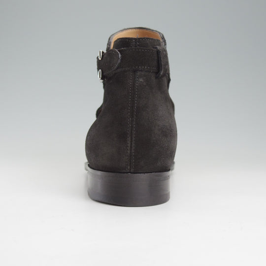 美品★ジョンロブ 6E【定価￥324,500-★ショート丈のジョッパーブーツ/NEWLYN】8695ラスト/TENSILE/スエード/黒/メンズ/JOHN LOBB★o370