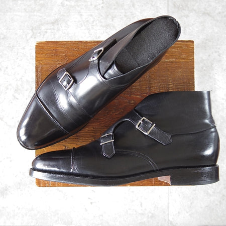 美品★ジョンロブ 8E【現行定価￥291,500-★WILLIAM2(BOOT)/ウィリアム/ブーツ】9795Rラスト/ダブルモンク/カーフ/黒/JOHN LOBB★n364