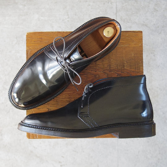 美品★オールデン 7D【定価￥216,700-★コードバン仕様/1340/(米)CITI SHOES別注】バリーラスト/チャッカブーツ/黒/メンズ/ALDEN★o373