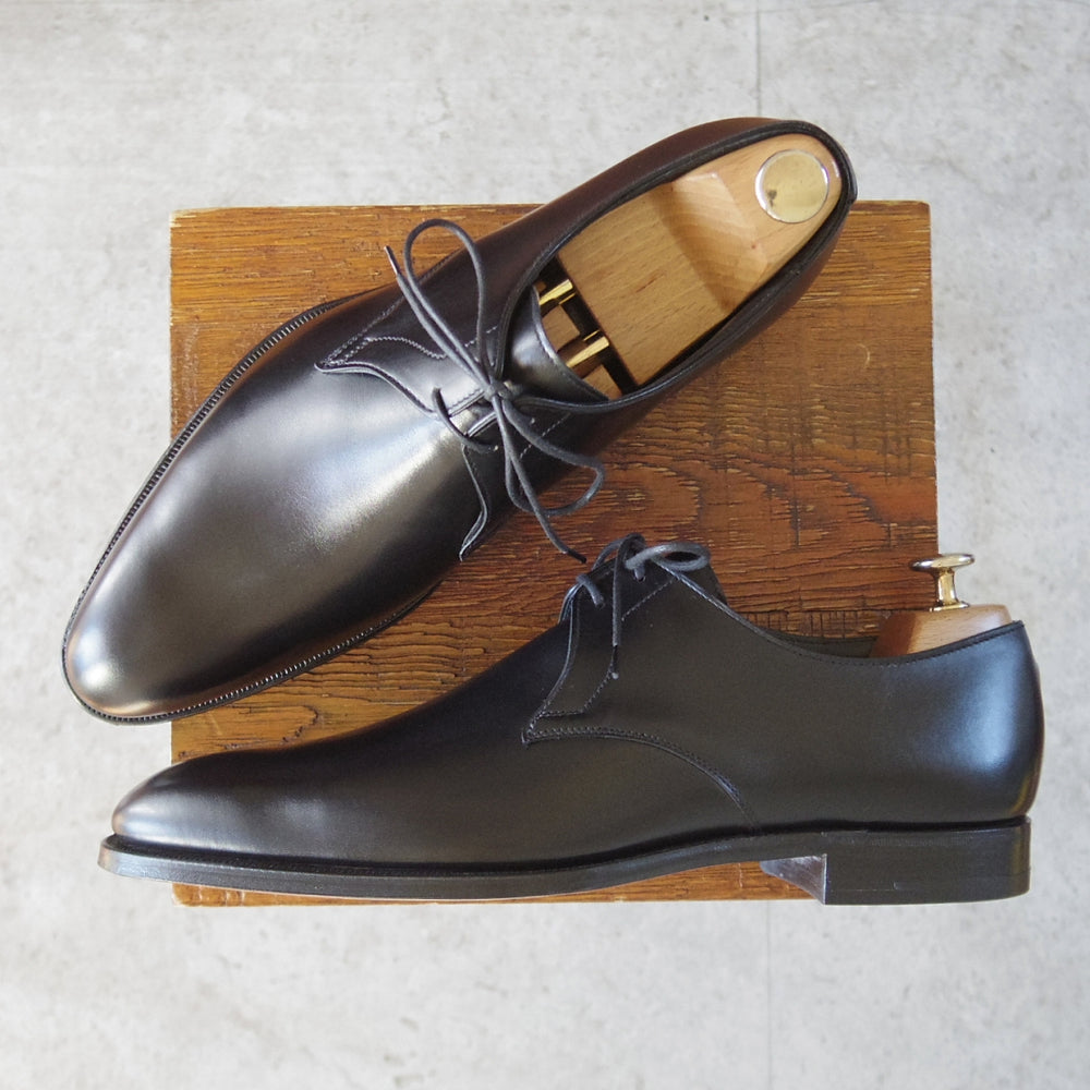 未使用★クロケット&ジョーンズ 8.5D【ハンドグレードライン★BARSTOW/プレーントゥ】Vフロント/カーフ/黒/メンズ/Crockett&Jones★o375
