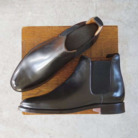 極上★クロケット&ジョーンズ 6.5E【現行定価10万円以上★CHELSEA/チェルシー】サイドゴアブーツ/黒/Crockett&Jones★o376