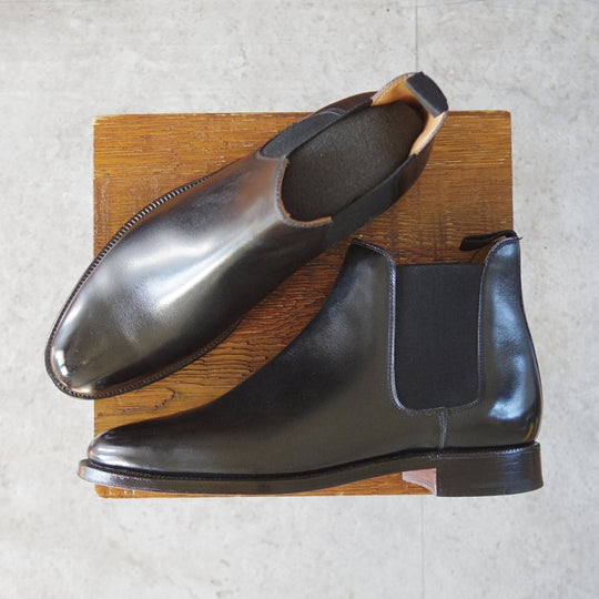 極上★クロケット&ジョーンズ 6.5E【現行定価10万円以上★CHELSEA/チェルシー】サイドゴアブーツ/黒/Crockett&Jones★o376