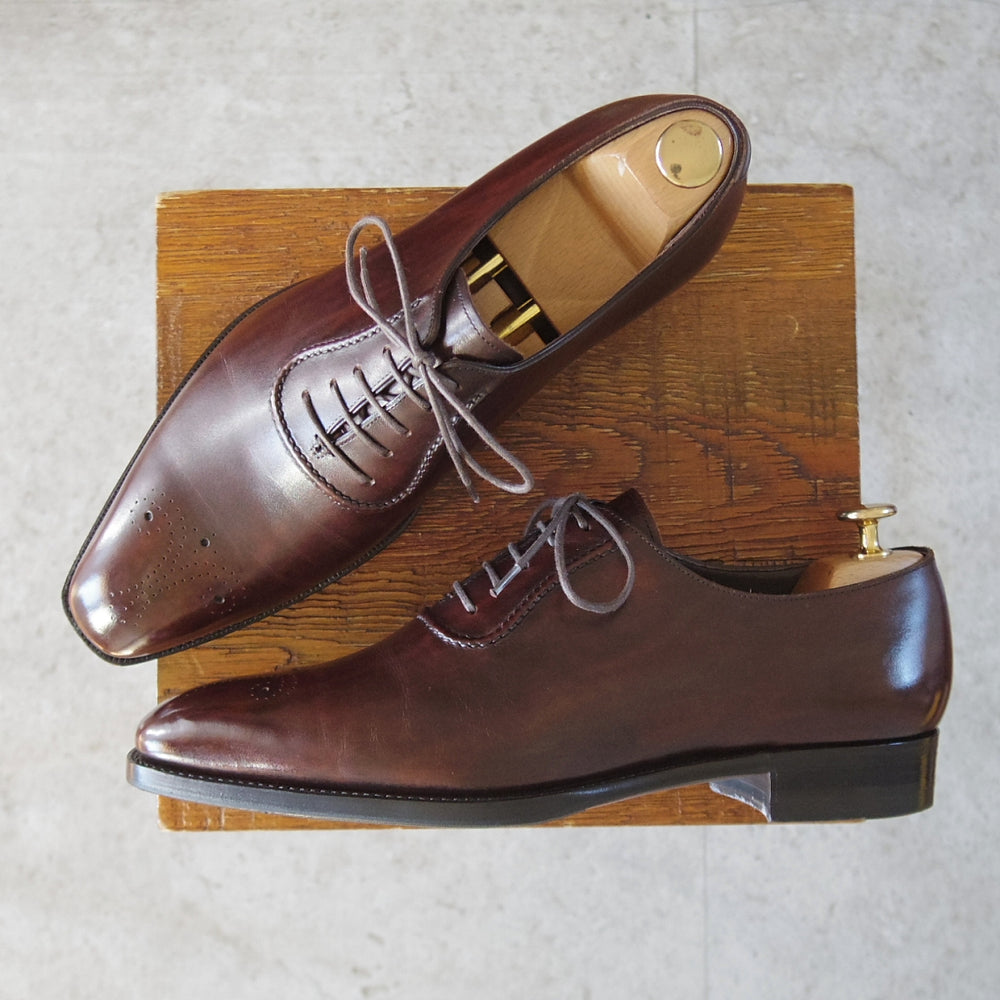 極美品★三陽山長 SIZE 8【現行定価10万円程度★琴之介/オックスフォードシューズ】R309ラスト/カーフ/濃茶/メンズ/Sanyo Yamacho★o377