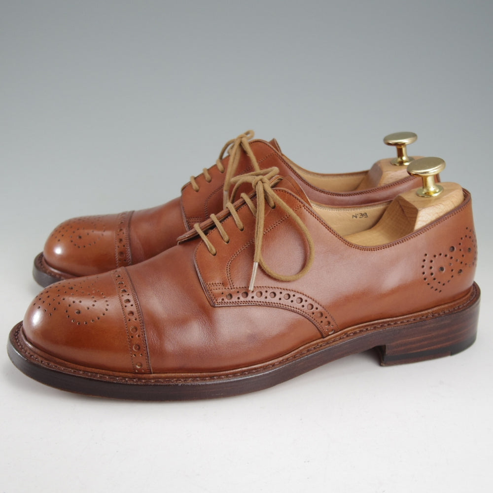 極上★(伊)シルヴァノ・ラッタンジ SIZE 39【ハンドソーンウェルテッド製法★バーニーズNY別注/セミブローグ】茶/Silvano Lattanzi★o920