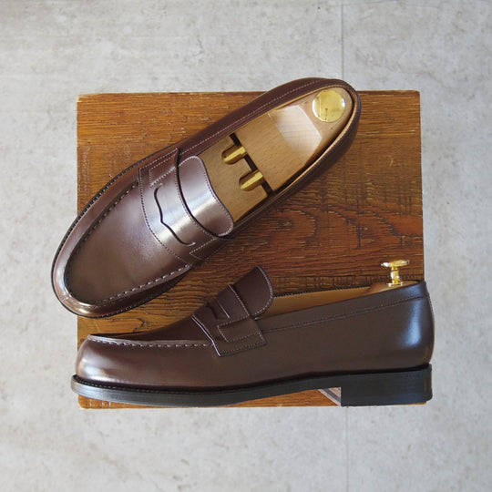 極美品★J.M.ウエストン 5C【定価￥156,200-★180/コインローファー】41ラスト/ボックスカーフ/MELEZE/濃茶/Weston/ウェストン★o382