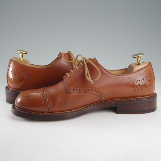 極上★(伊)シルヴァノ・ラッタンジ SIZE 39【ハンドソーンウェルテッド製法★バーニーズNY別注/セミブローグ】茶/Silvano Lattanzi★o920