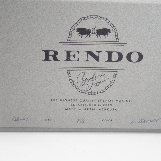 極上★(浅草)RENDO/レンド SIZE 7.5【現オーダー価格10万円以上★パターンオーダー品/GB001】Uチップ/グレインレザー/濃茶/メンズ★p502