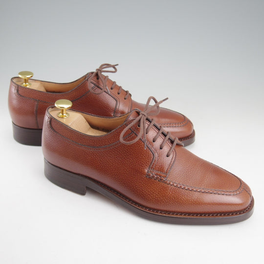 極美品★(伊)タニノクリスチー SIZE 6.5【貴重★ブラックラピド製法/Uチップ】グレインレザー/茶/メンズ/TANINO CRISCI★p503