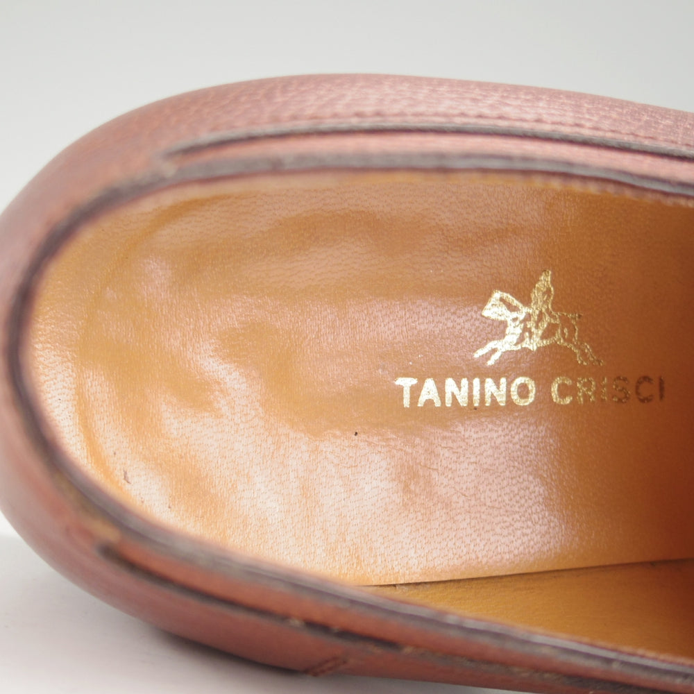 極美品★(伊)タニノクリスチー SIZE 6.5【貴重★ブラックラピド製法/Uチップ】グレインレザー/茶/メンズ/TANINO CRISCI★p503