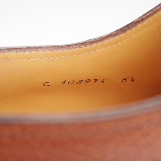 極美品★(伊)タニノクリスチー SIZE 6.5【貴重★ブラックラピド製法/Uチップ】グレインレザー/茶/メンズ/TANINO CRISCI★p503