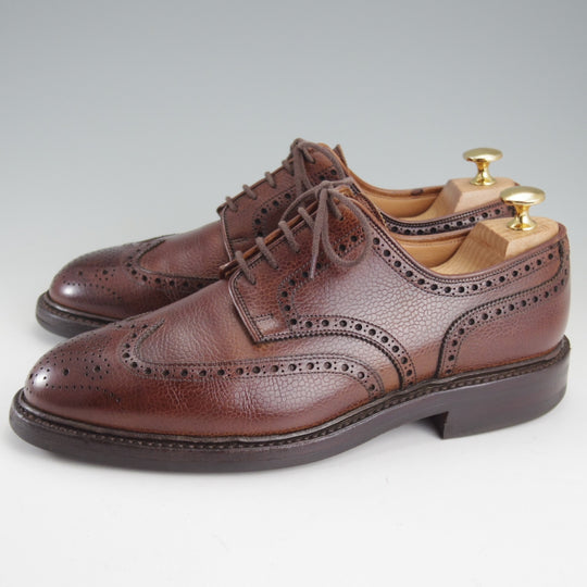極上★クロケット&ジョーンズ 6.5E【定価￥148,500-★ダイナイトソール/PEMBROKE】325ラスト/フルブローグ/濃茶/Crockett&Jones★p504