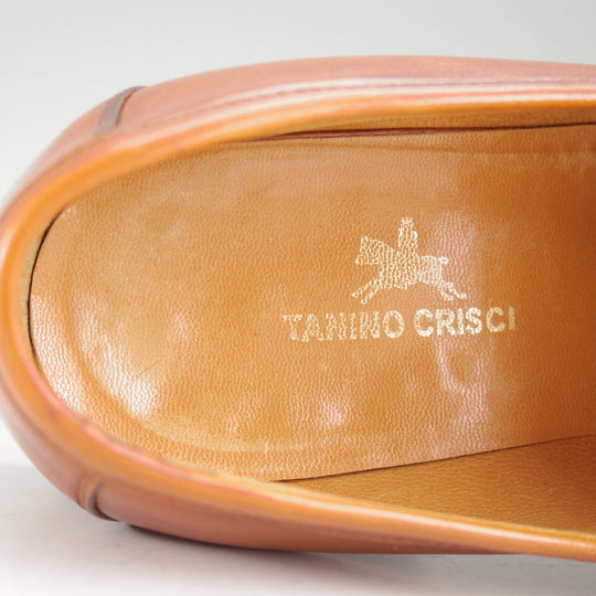 極上★(伊)タニノクリスチー SIZE 6.5【貴重★コインローファー/LEOPOLD】ボックスカーフ/茶/メンズ/TANINO CRISCI★o921