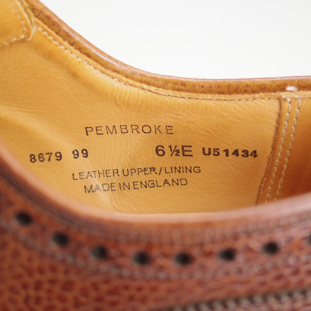 極上★クロケット&ジョーンズ 6.5E【定価￥148,500-★ダイナイトソール/PEMBROKE】325ラスト/フルブローグ/濃茶/Crockett&Jones★p504