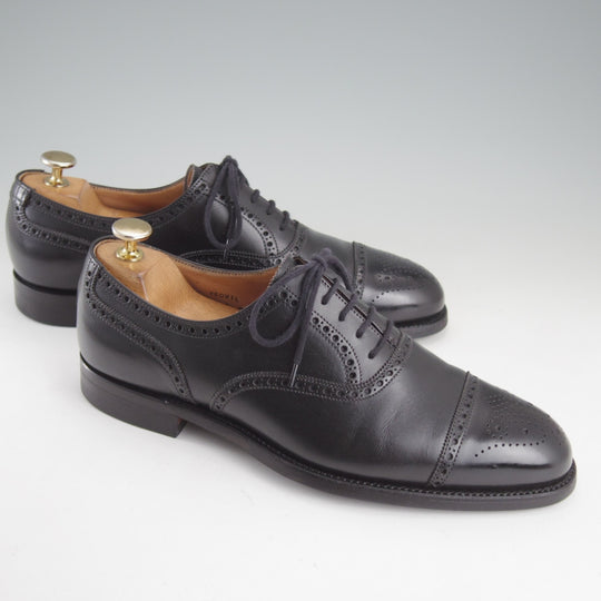 極美品★クロケット&ジョーンズ 6.5E【現行定価10万円以上★CITYソール/YEOVIL】377ラスト/セミブローグ/カーフ/黒/メンズ★p506