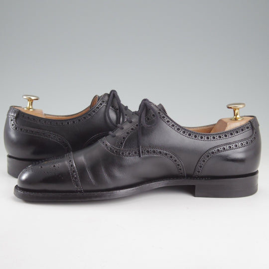 極美品★クロケット&ジョーンズ 6.5E【現行定価10万円以上★CITYソール/YEOVIL】377ラスト/セミブローグ/カーフ/黒/メンズ★p506
