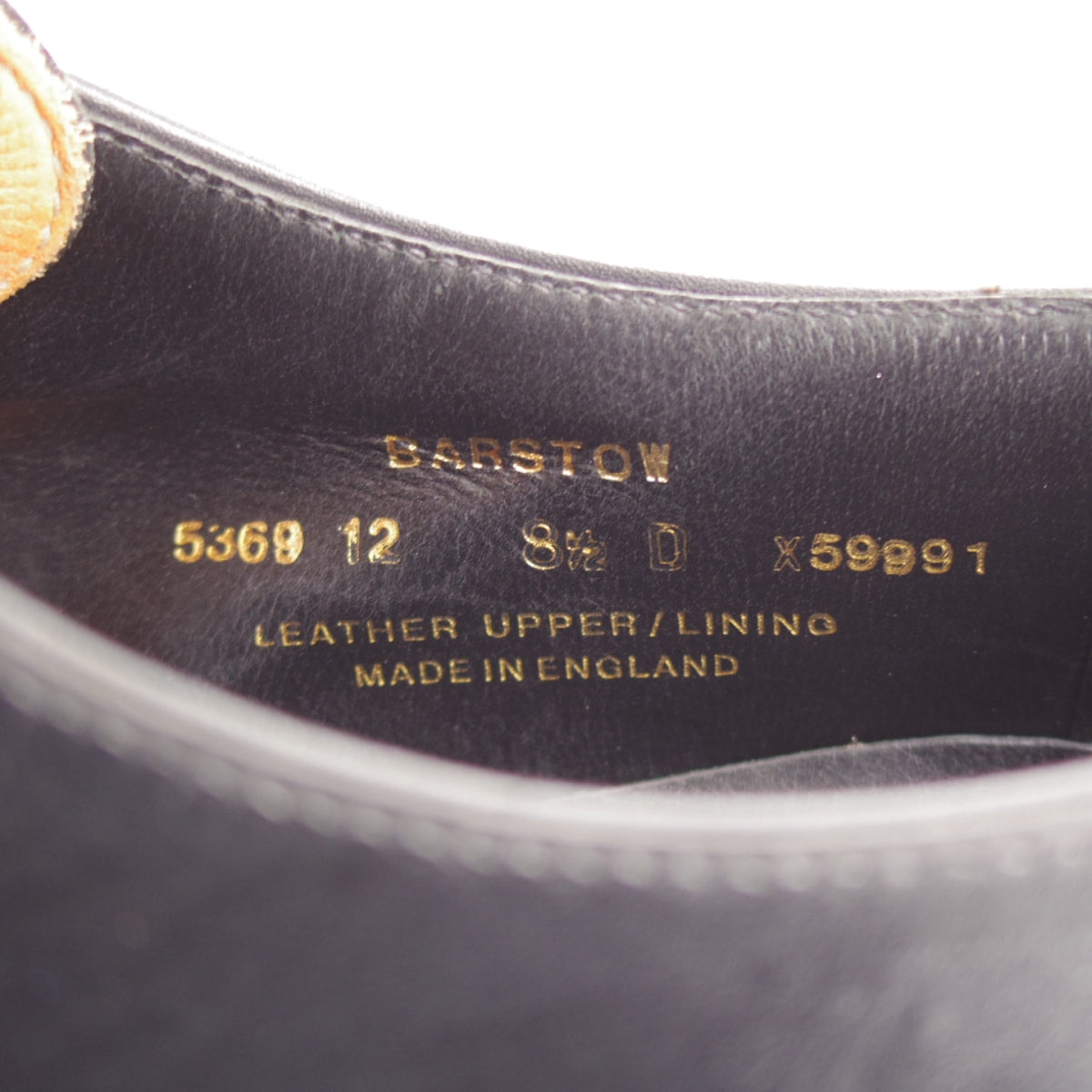 クロケット&ジョーンズ BARSTOW Vフロント プレーントゥ 黒 8.5D 中古