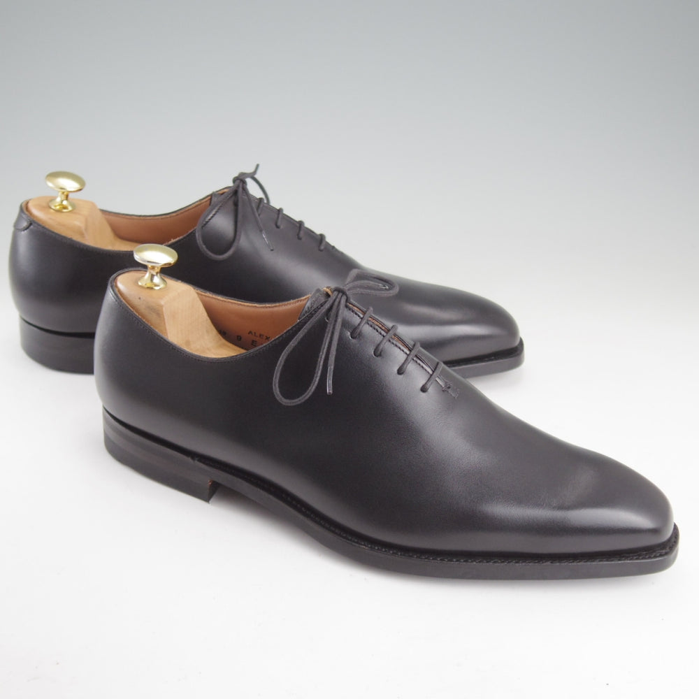 未使用★クロケット&ジョーンズ 9E【定価￥154,000-★ALEX/アレックス/348ラスト】ホールカット/カーフ/黒/メンズ/Crockett&Jones★p507