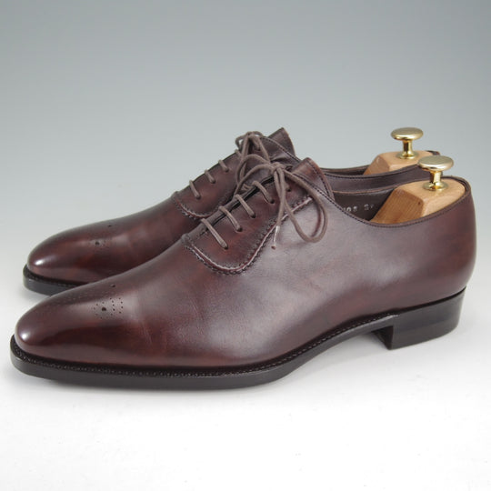 極美品★三陽山長 SIZE 8【現行定価10万円程度★琴之介/オックスフォードシューズ】R309ラスト/カーフ/濃茶/メンズ/Sanyo Yamacho★o377