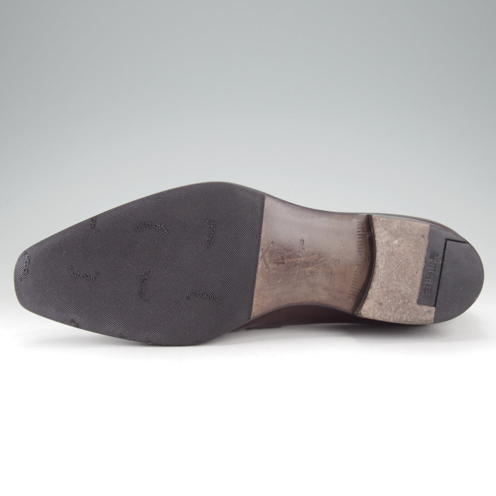 極美品★三陽山長 SIZE 8【現行定価10万円程度★琴之介/オックスフォードシューズ】R309ラスト/カーフ/濃茶/メンズ/Sanyo Yamacho★o377