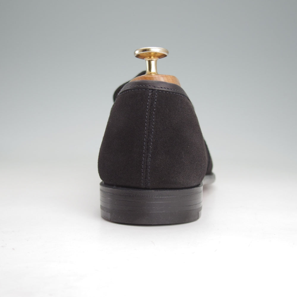 未使用★クロケット&ジョーンズ 8.5E【現行定価10万円以上★JERSEY/348ラスト】コインローファー/スエード/黒/Crockett&Jones★o378