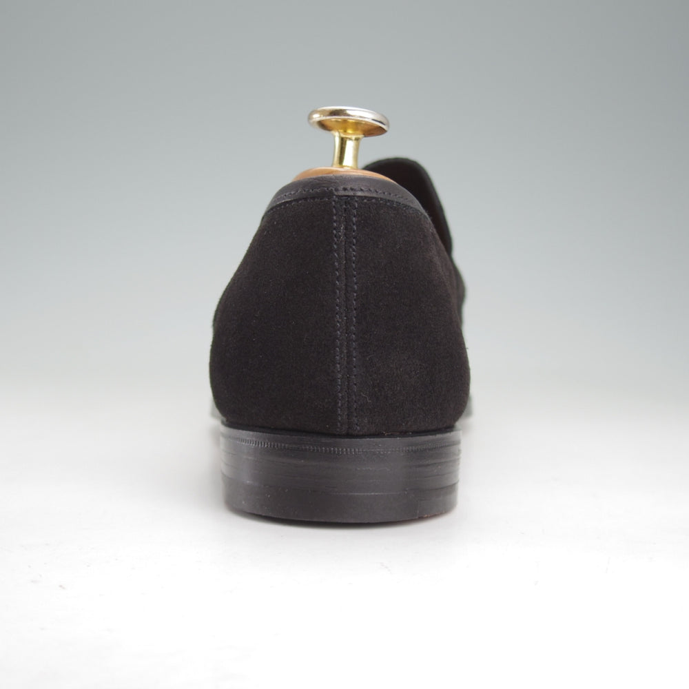 未使用★クロケット&ジョーンズ 8.5E【現行定価10万円以上★JERSEY/348ラスト】コインローファー/スエード/黒/Crockett&Jones★o378