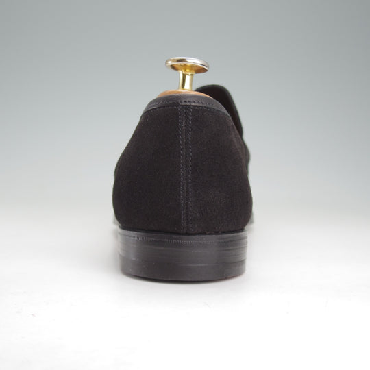 未使用★クロケット&ジョーンズ 8.5E【現行定価10万円以上★JERSEY/348ラスト】コインローファー/スエード/黒/Crockett&Jones★o378