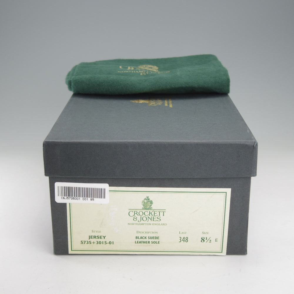 未使用★クロケット&ジョーンズ 8.5E【現行定価10万円以上★JERSEY/348ラスト】コインローファー/スエード/黒/Crockett&Jones★o378
