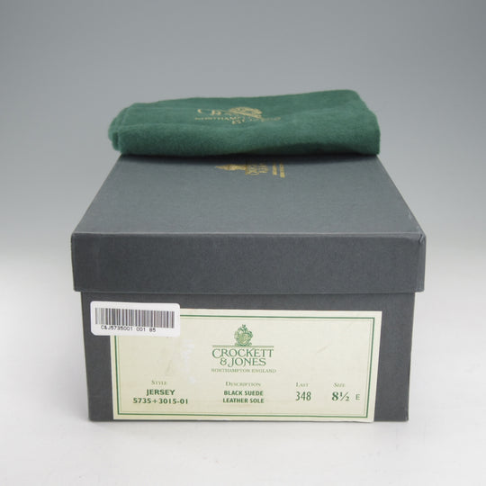 未使用★クロケット&ジョーンズ 8.5E【現行定価10万円以上★JERSEY/348ラスト】コインローファー/スエード/黒/Crockett&Jones★o378