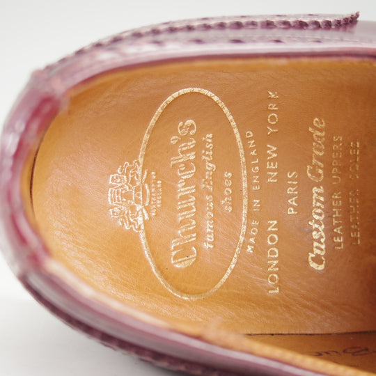 極上★チャーチ 50F/UK5【旧チャーチ★ブックバインダーカーフ/73ラスト/BUCKFAST】3都市ロゴ/バーガンディー/赤茶/メンズ/Church's★n859