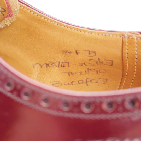 極上★チャーチ 50F/UK5【旧チャーチ★ブックバインダーカーフ/73ラスト/BUCKFAST】3都市ロゴ/バーガンディー/赤茶/メンズ/Church's★n859