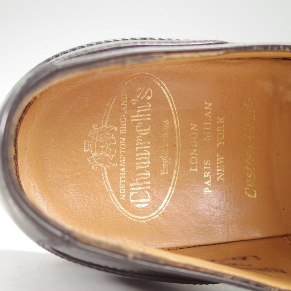 極上★チャーチ 70F/UK7【純正シューツリー付き★LANCASTER/173ラスト】5都市ロゴ/ストレートチップ/黒/メンズ/Church's★o381