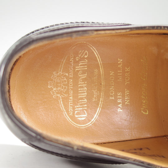 極上★チャーチ 70F/UK7【純正シューツリー付き★LANCASTER/173ラスト】5都市ロゴ/ストレートチップ/黒/メンズ/Church's★o381