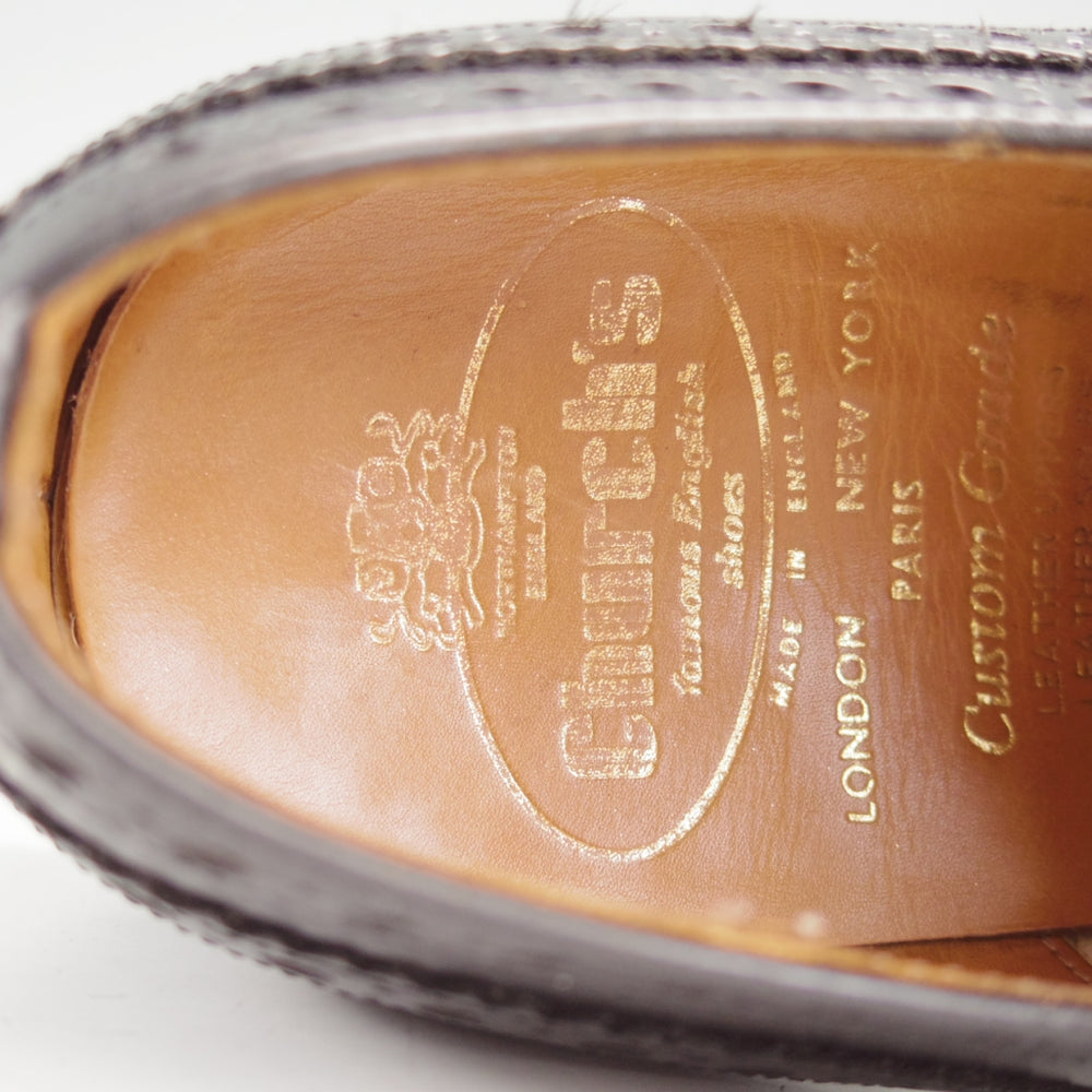 極上★チャーチ 50F/UK5【現行定価￥181,500-★旧チャーチ/ブックバインダーカーフ】BURWOOD/3都市ロゴ/81ラスト/黒/メンズ/Church's★n860