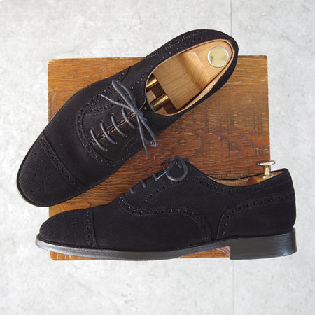 美品★チャーチ 70F/UK7【定価￥203,500-★ディプロマット/DIPLOMAT】173ラスト/スエード/黒/メンズ/Church's★p521