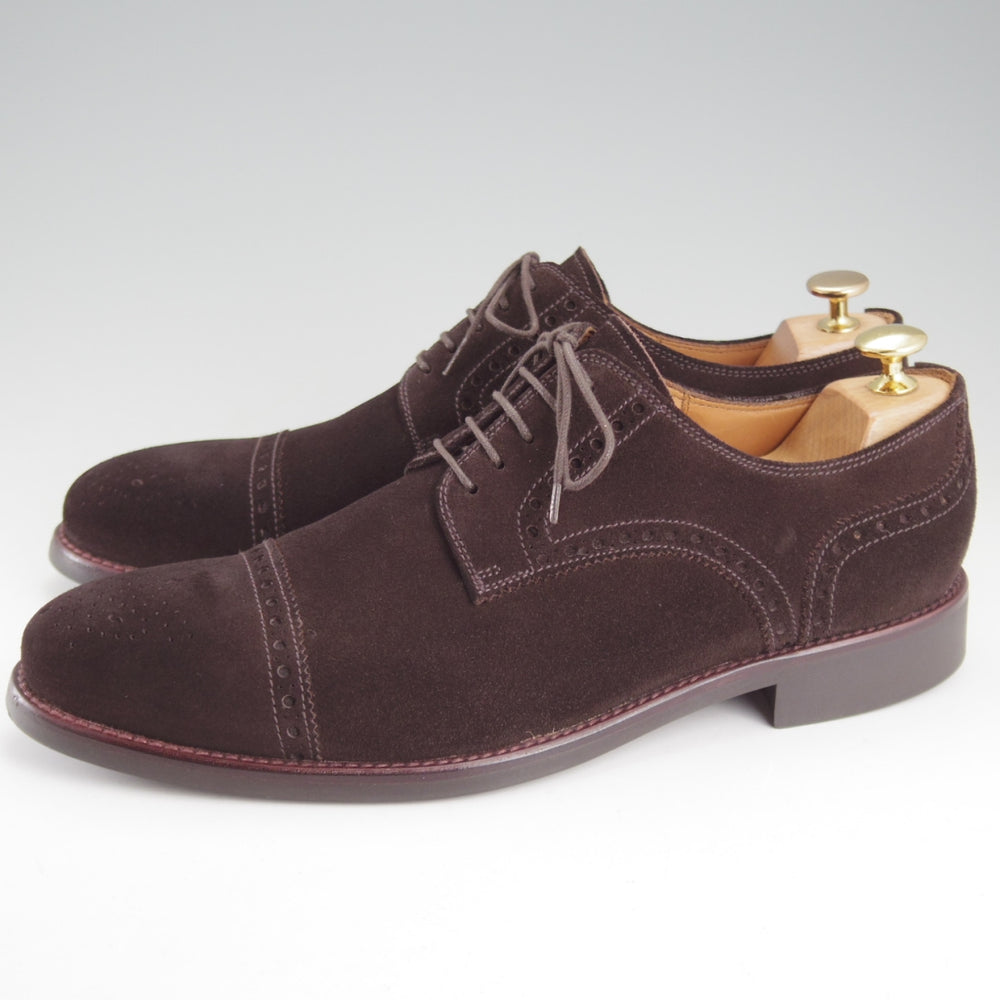 美品★(スペイン製)YANKO/ヤンコ SIZE 9【ブラックラピド製法★セミブローグ/濃茶】14346/スエード/メンズ★o929