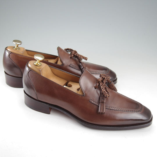 極上★(英)ガジアーノ&ガーリング 6.5E【定価￥242,000-★Corniche/タッセルローファー】KN14ラスト/カーフ/濃茶/GAZIANO&GIRLING★o384