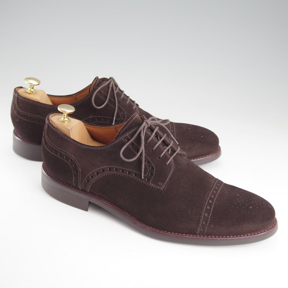 美品★(スペイン製)YANKO/ヤンコ SIZE 9【ブラックラピド製法★セミブローグ/濃茶】14346/スエード/メンズ★o929