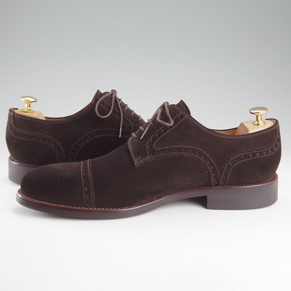 美品★(スペイン製)YANKO/ヤンコ SIZE 9【ブラックラピド製法★セミブローグ/濃茶】14346/スエード/メンズ★o929