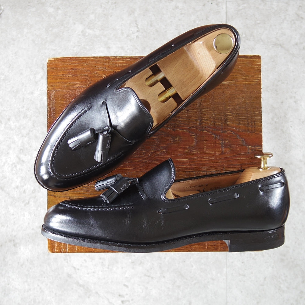 極上★クロケット&ジョーンズ 7.5E【定価￥126,500-★CAVENDISH 2/キャベンディッシュ2】325ラスト/タッセルローファー/カーフ/黒★n864